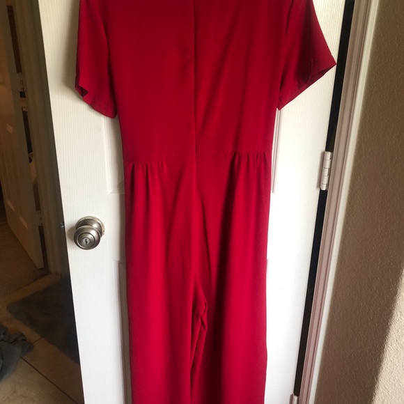 Red Jumpsuit Front Tie - Picture 2 of 2